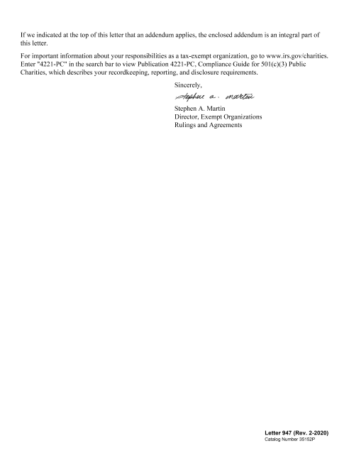 Page 2 of the IRS Reinstatement Letter
