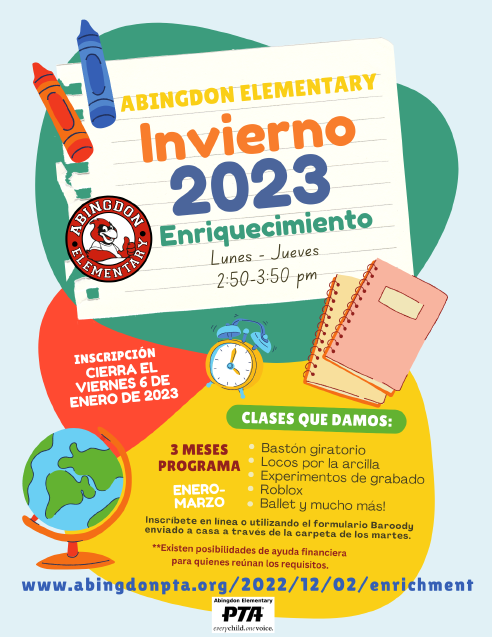 Winter Enrichment flyer