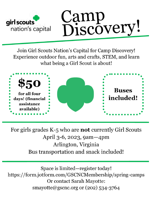 Girl Scout Camp flyer