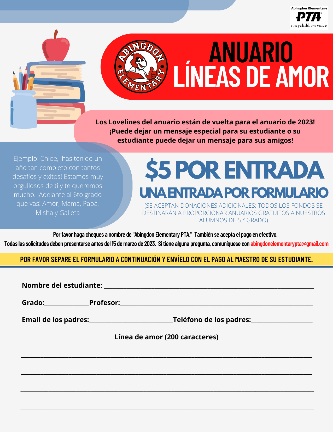 Lovelines form in Spanish