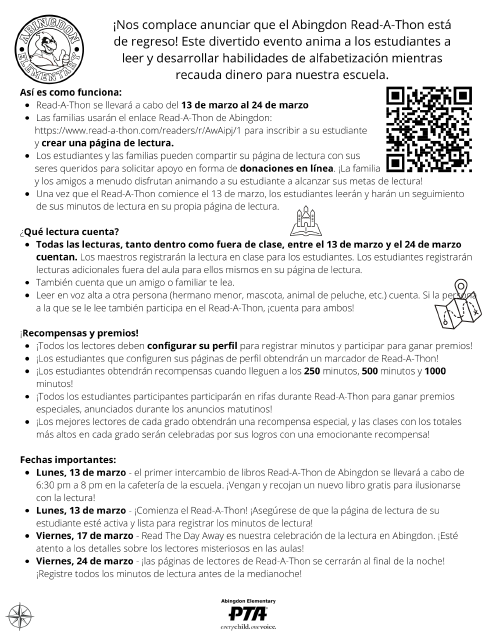 Read-a-thon flyer Spanish