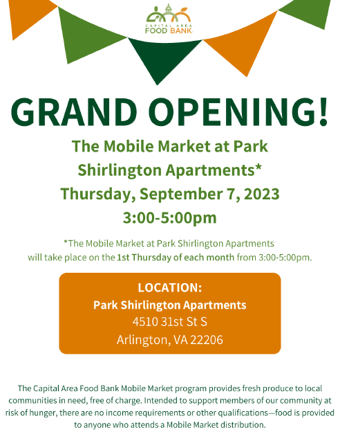 Food distribution flyer in English