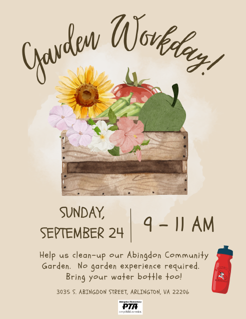 Garden workday flyer in English