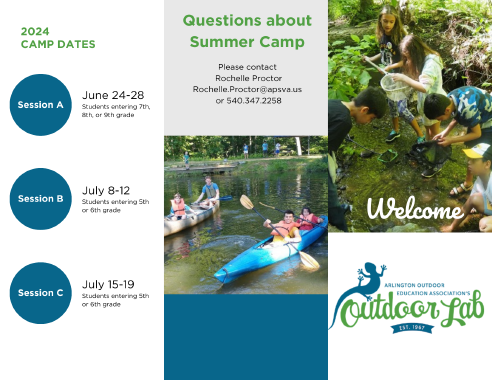 Outdoor Lab Summer Camp brochure in English
