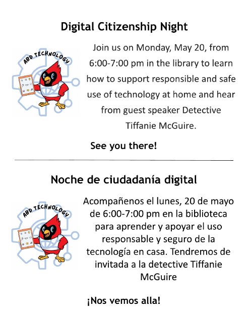 Digital Citizenship Night flyer